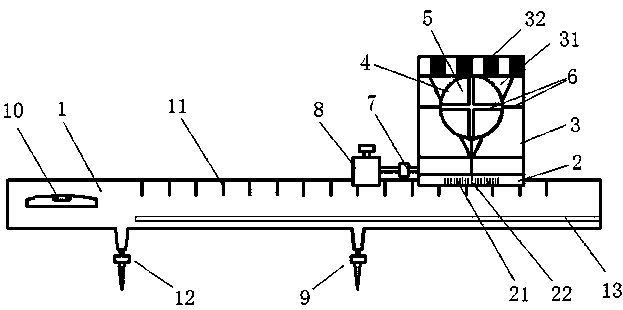 Submillimeter precision ruler for measuring horizontal displacement based on collimation method