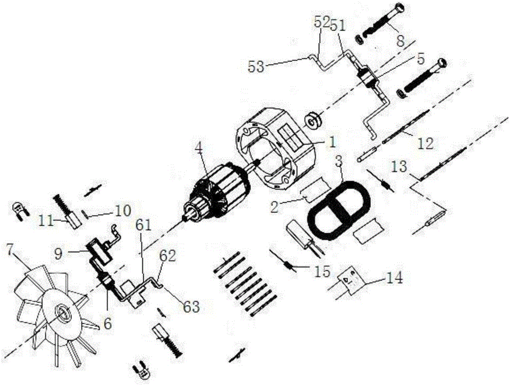 Household single-phase series excitation stirrer motor