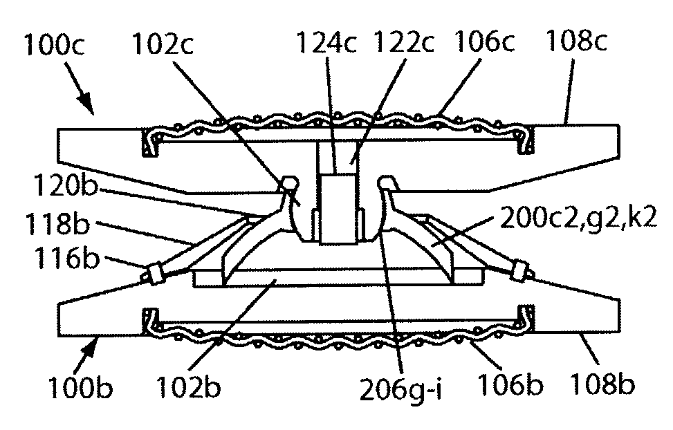 Artificial intervertebral disc having a spider spring force restoring element