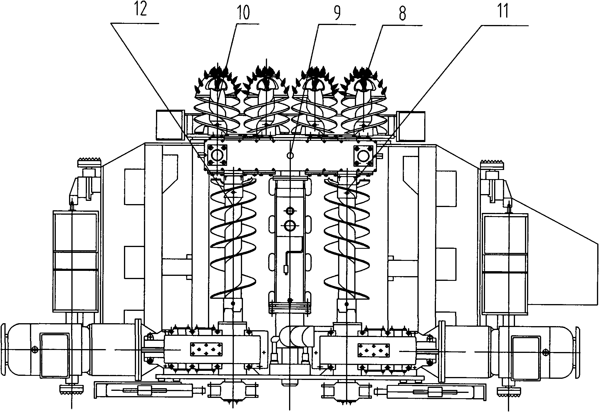 Four-drill auger miner