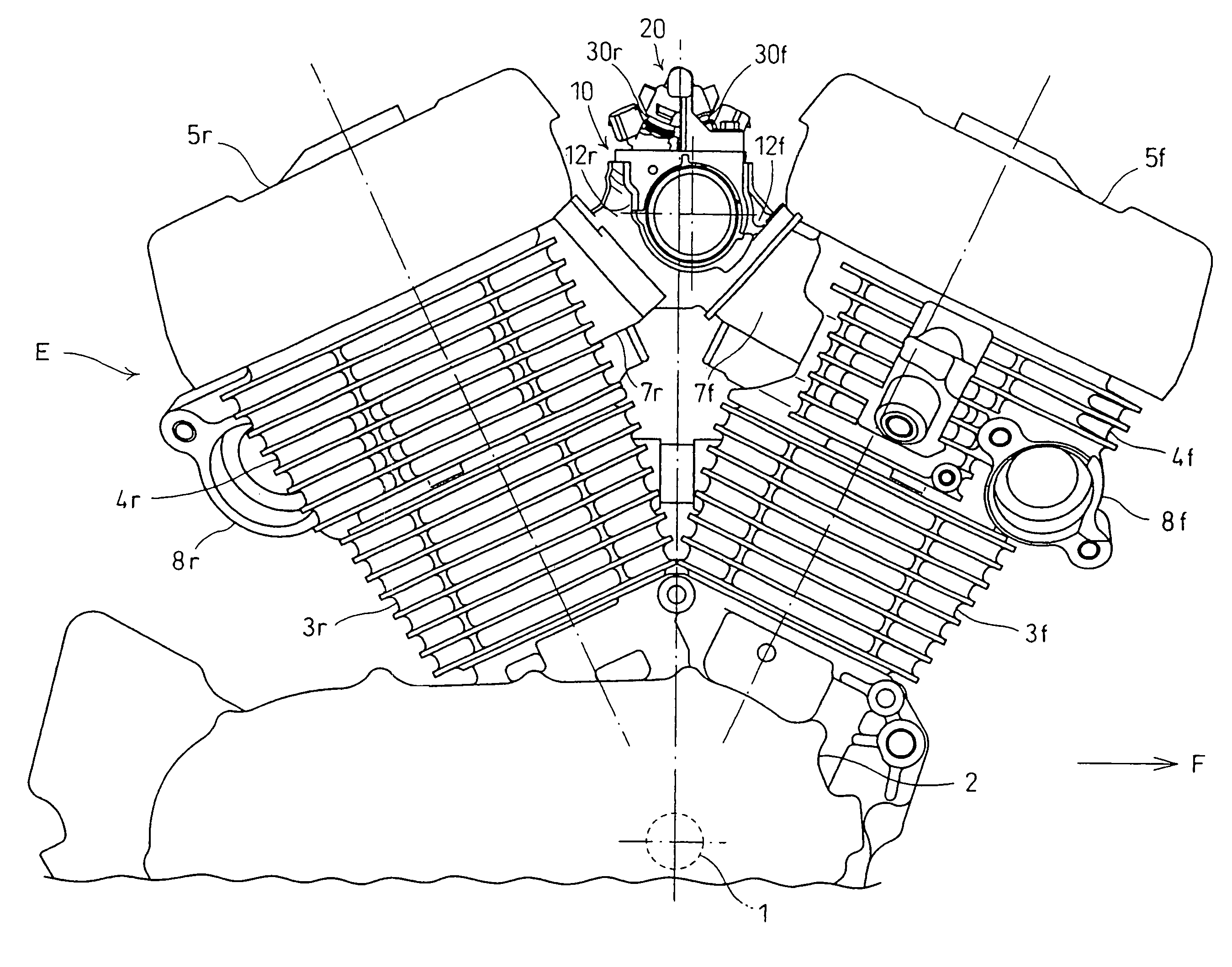 Injector mounting structure of V-type internal combustion engine