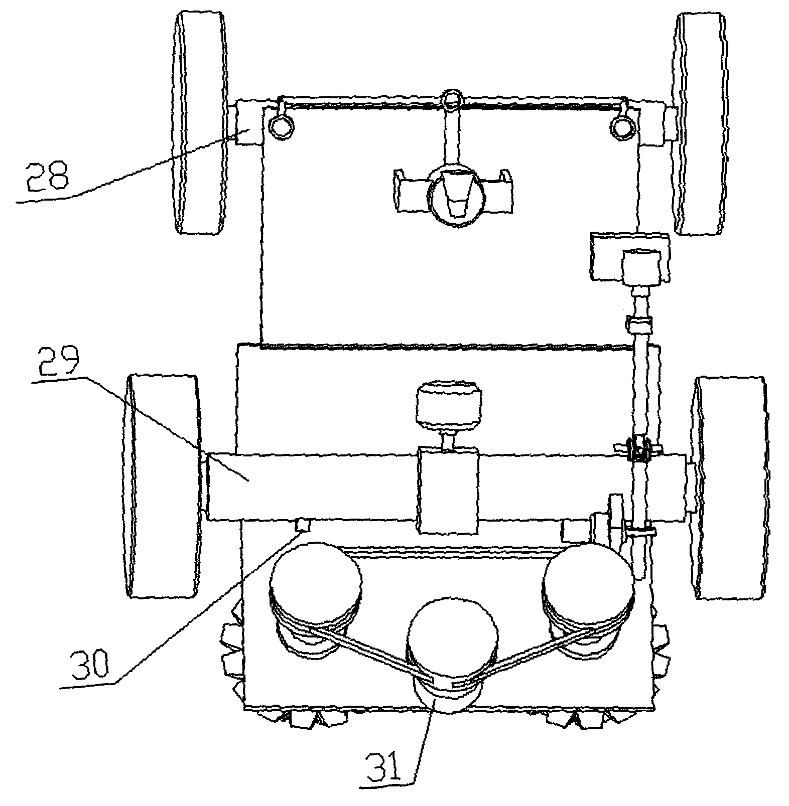 Depth self-adjusting type corn inter-row weeding machine