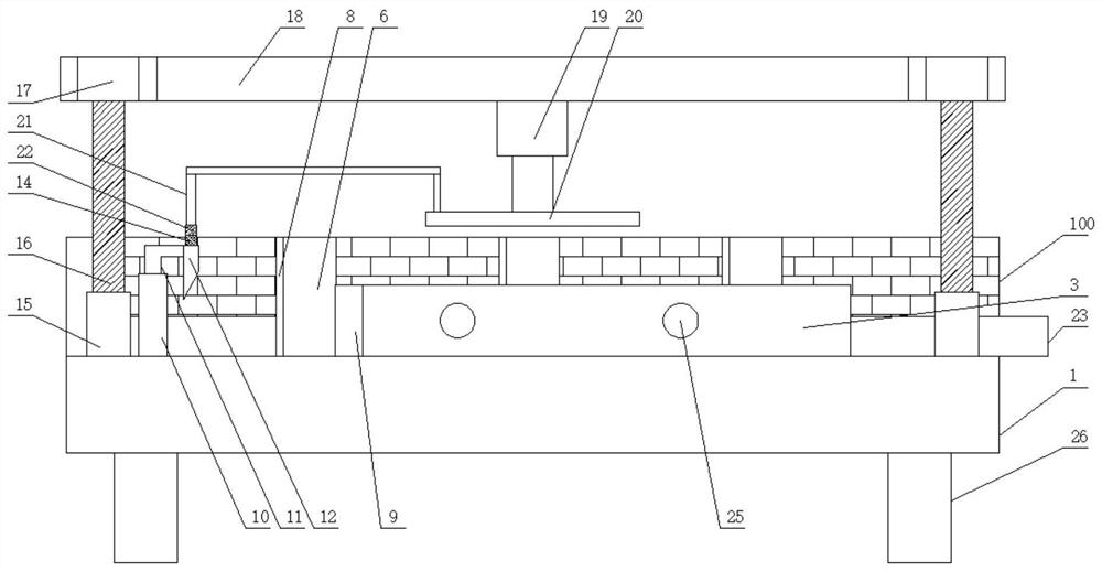 Die for stamping automobile aluminum alloy square plate part