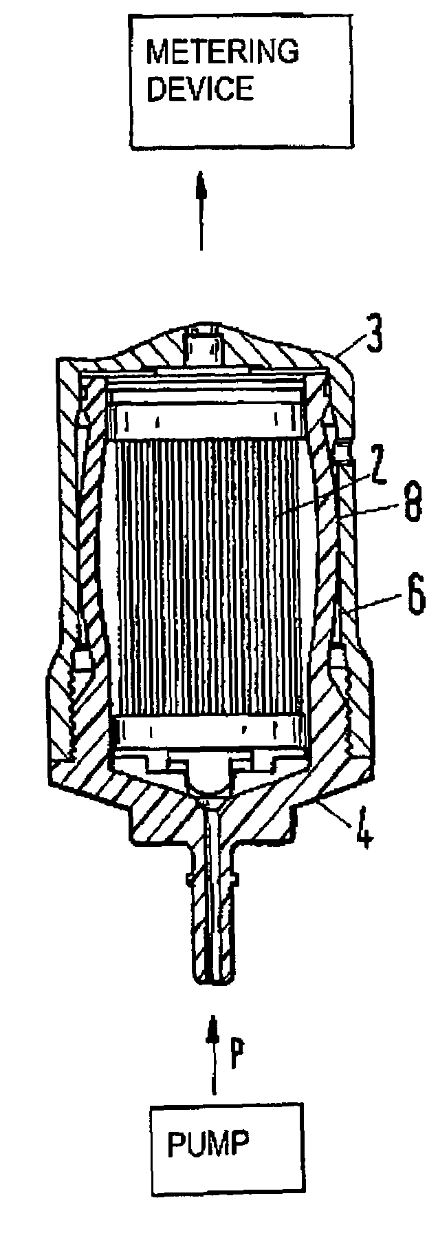 Filter unit for freezable liquids, particularly for a metering unit of an exhaust gas treatment device