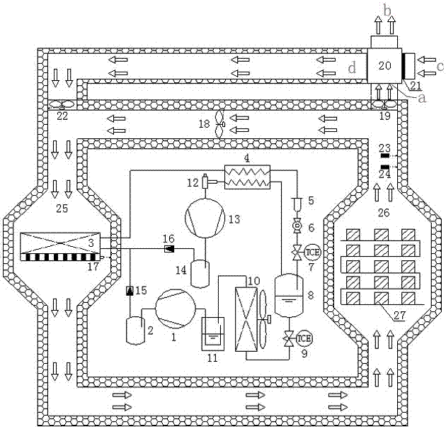 Triple pressure air-cooled heat pump drying system with heat recovery function