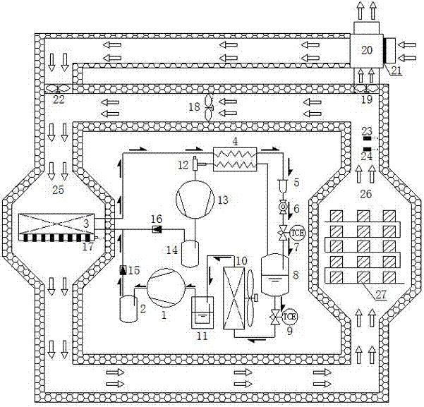 Triple pressure air-cooled heat pump drying system with heat recovery function