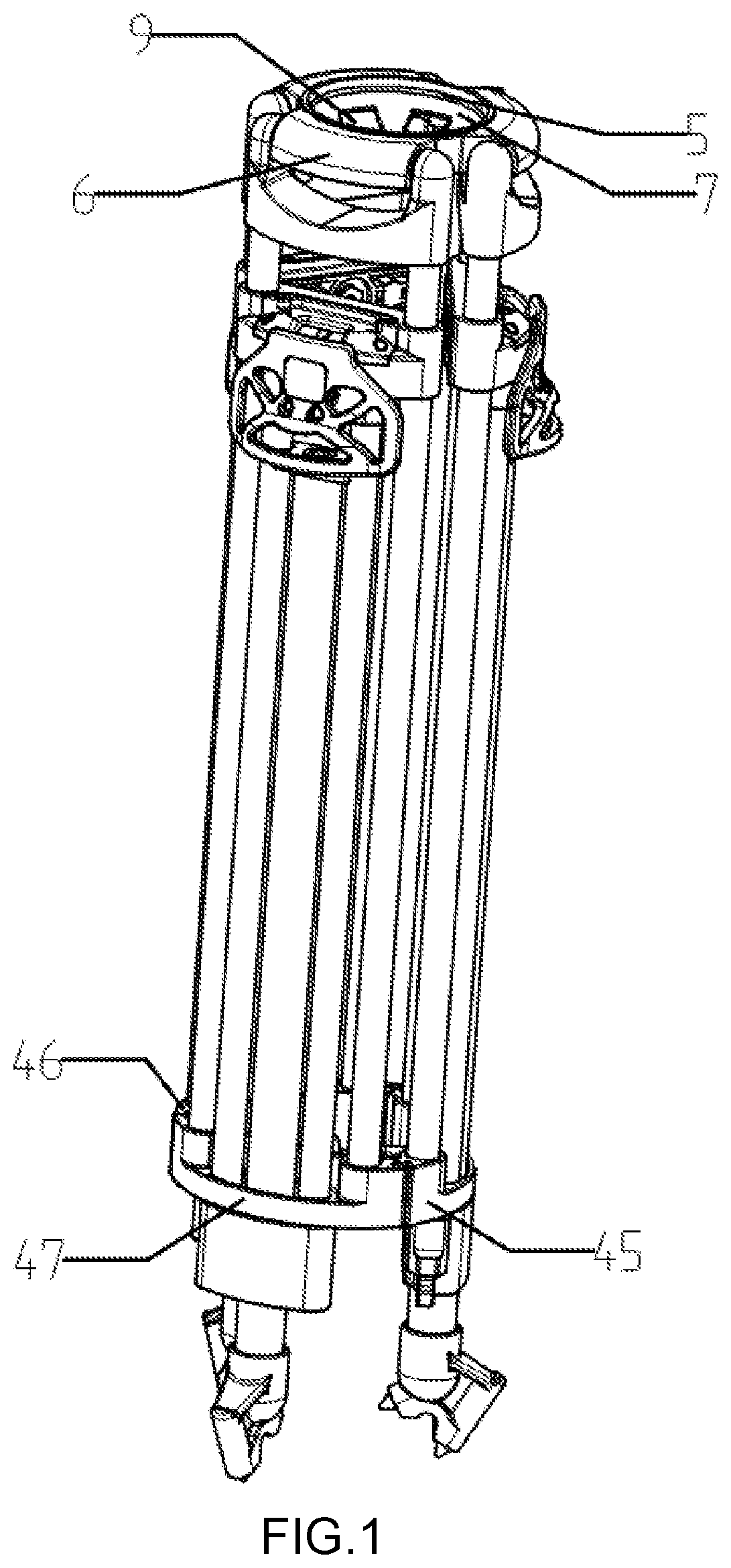 Single-hand-lever Double-joint-control Adjustable Hoop Type Bearing Frame