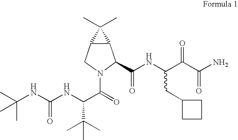 (1R,2S,5S)-N-[(1S)-3-amino-1-(cyclobutylmethyl)-2,3-dioxopropyl]-3-[(2S)-2-[[[(1,1-dimethylethyl)amino]carbonyl]amino]-3,3-dimethyl-1-oxobutyl]-6,6-dimethyl-3-azabicyclo[3.1.0]hexane-2-carboxamide as inhibitor of hepatitis C virus NS3/NS4a serine protease