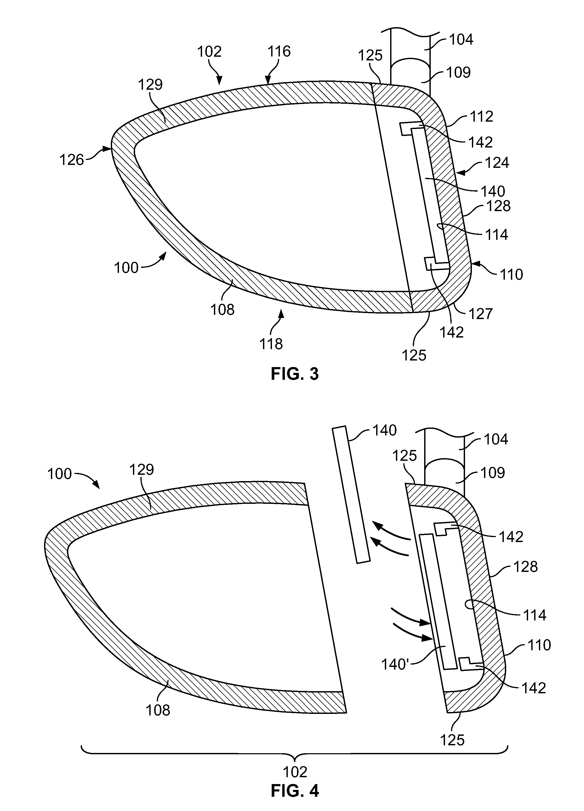 Golf club head or other ball striking device having stiffened face portion