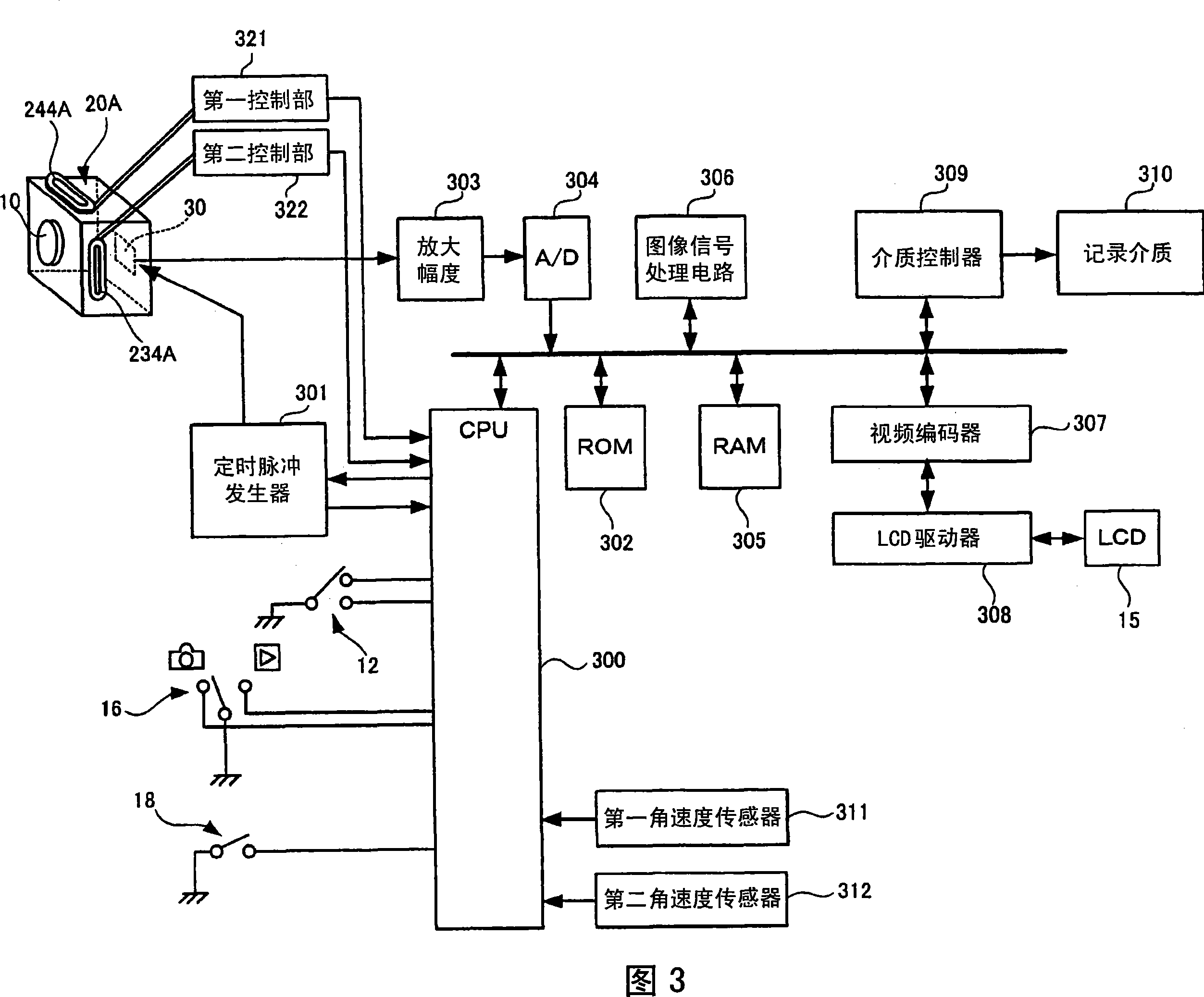 Image dithering correcting unit, image dithering correcting device, photographing apparatus and portable equipment