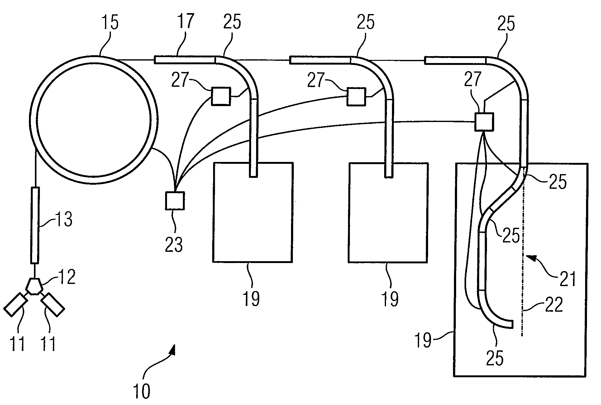 Control device for controlling an irradiation procedure, particle therapy unit, and method for irradiating a target volume