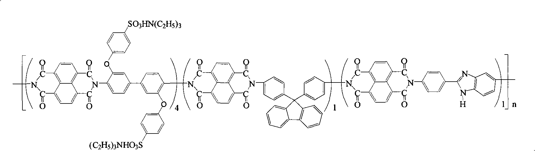 Preparation of glyoxalinyl-containing sulphonation polyimides covalence-ionomer membrane