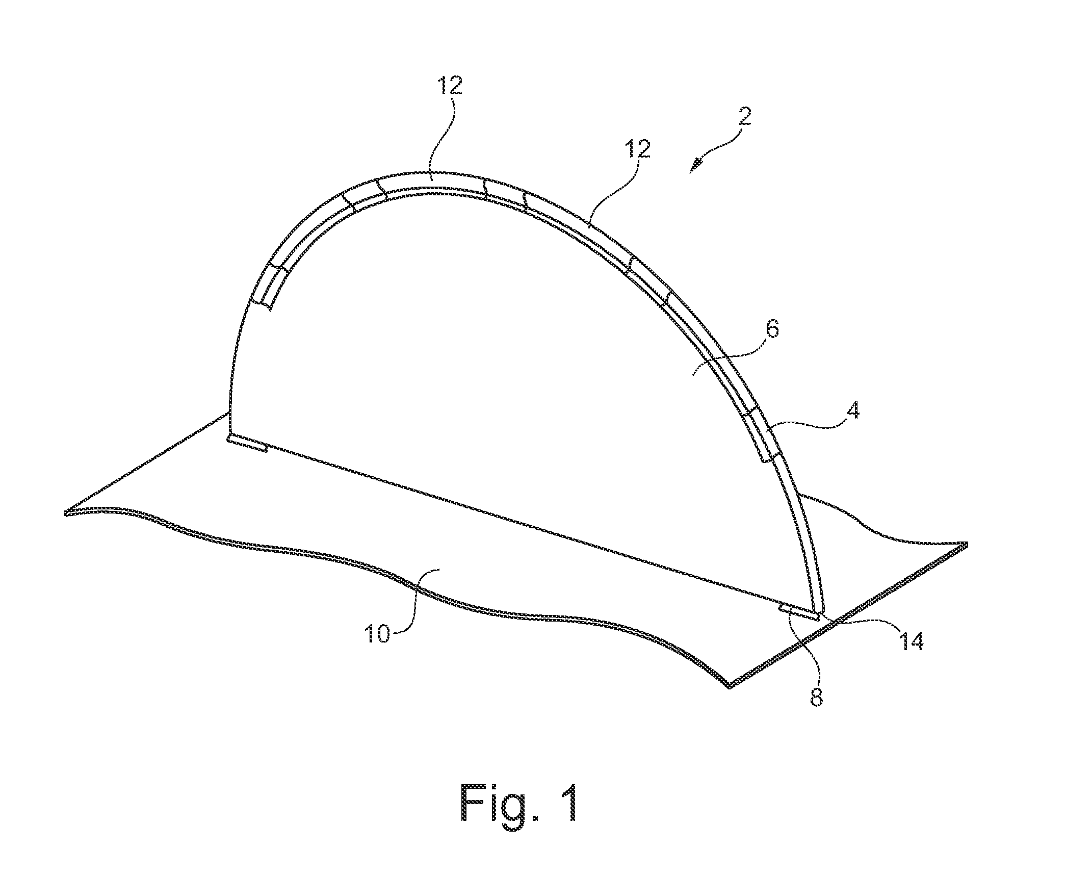 Arrangement for dividing a space into a plurality of areas