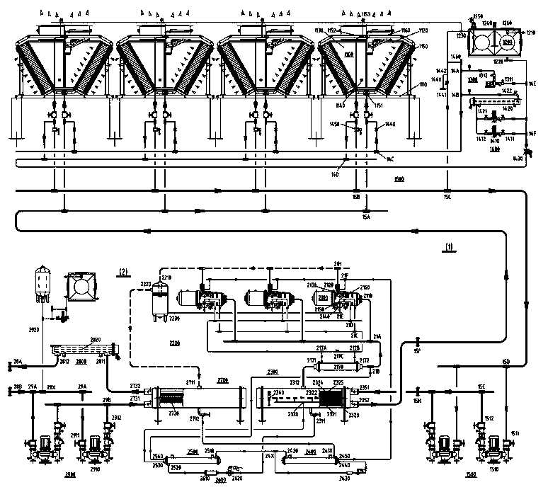 Vapor-suspending condensation heat source column and heat pump heating station