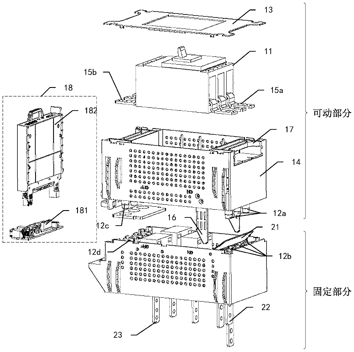 Hot-plug assembly used in matched mode with circuit breaker and circuit breaking arrangement