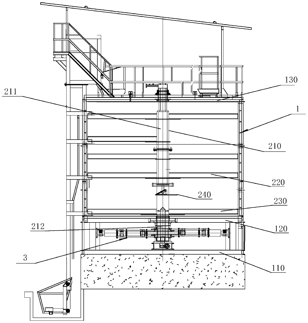 Tank for rapid fermentation of livestock and poultry manure