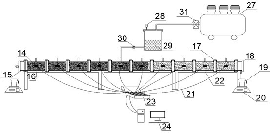 Water-rich sand layer grouting diffusion reinforcement simulation and permeability coefficient test device and method