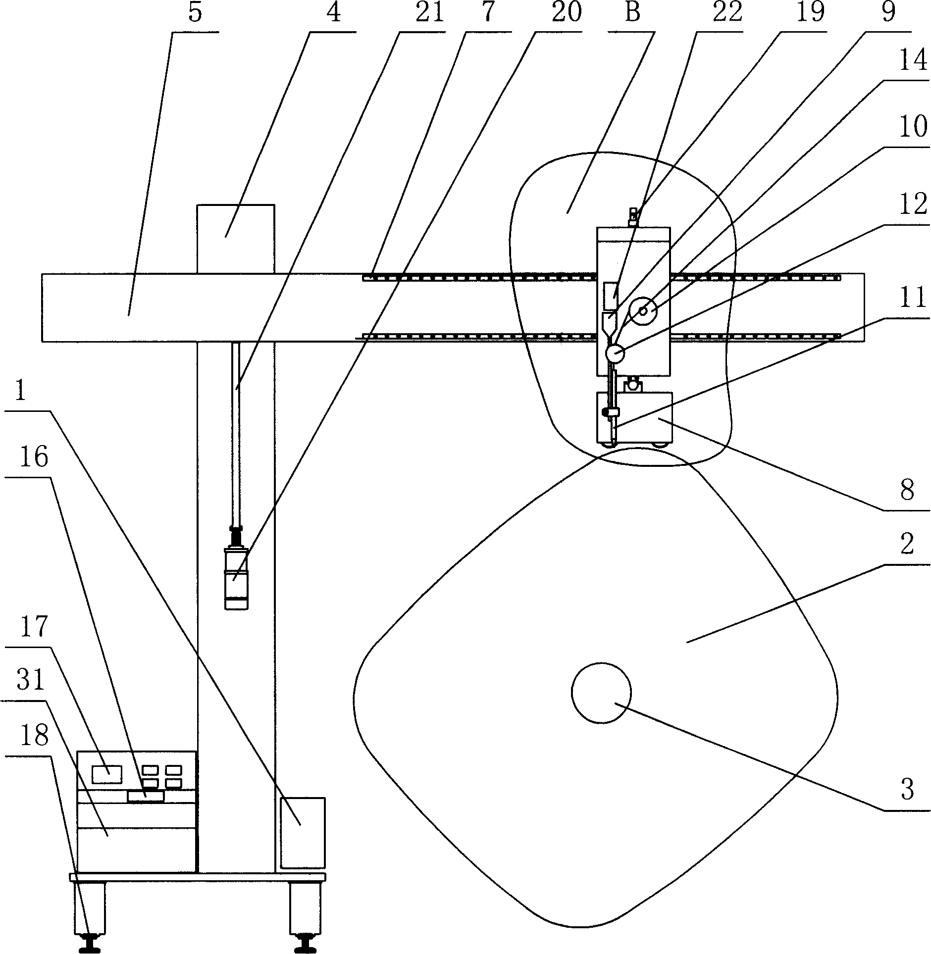 Automatic welding machine for annular seam in specially shaped tank