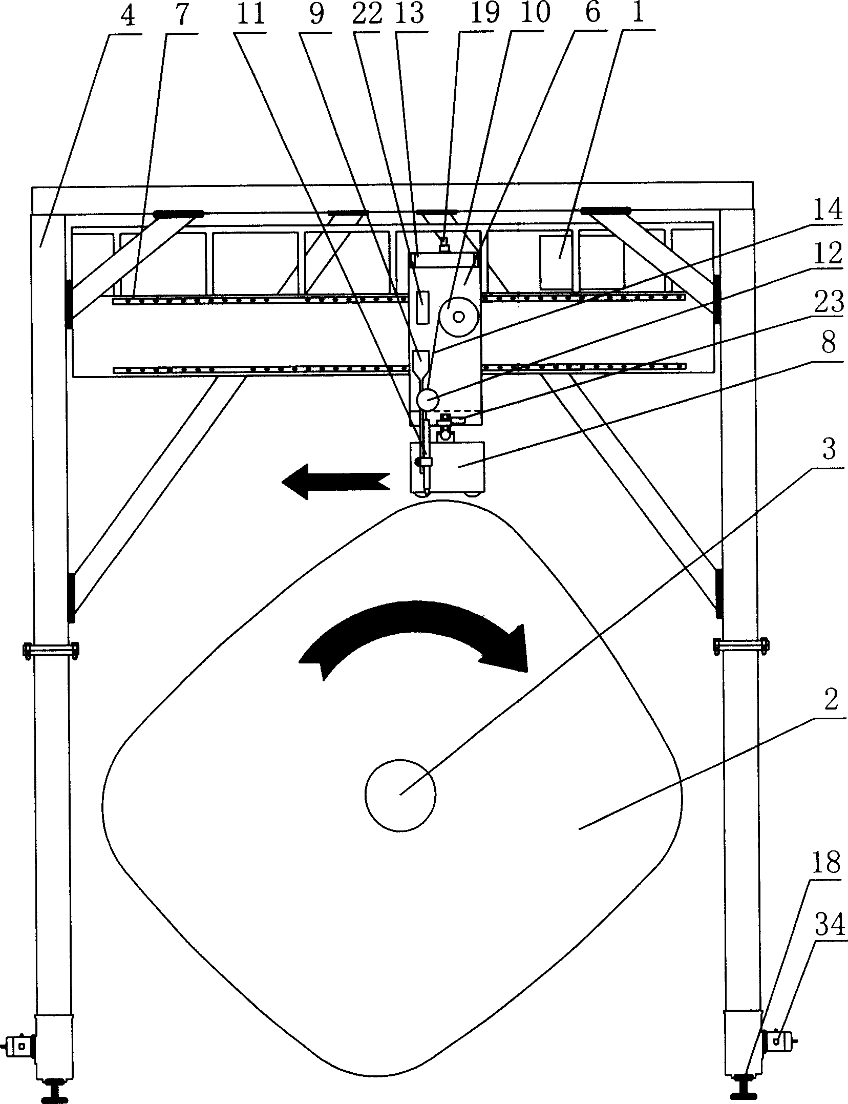 Automatic welding machine for annular seam in specially shaped tank