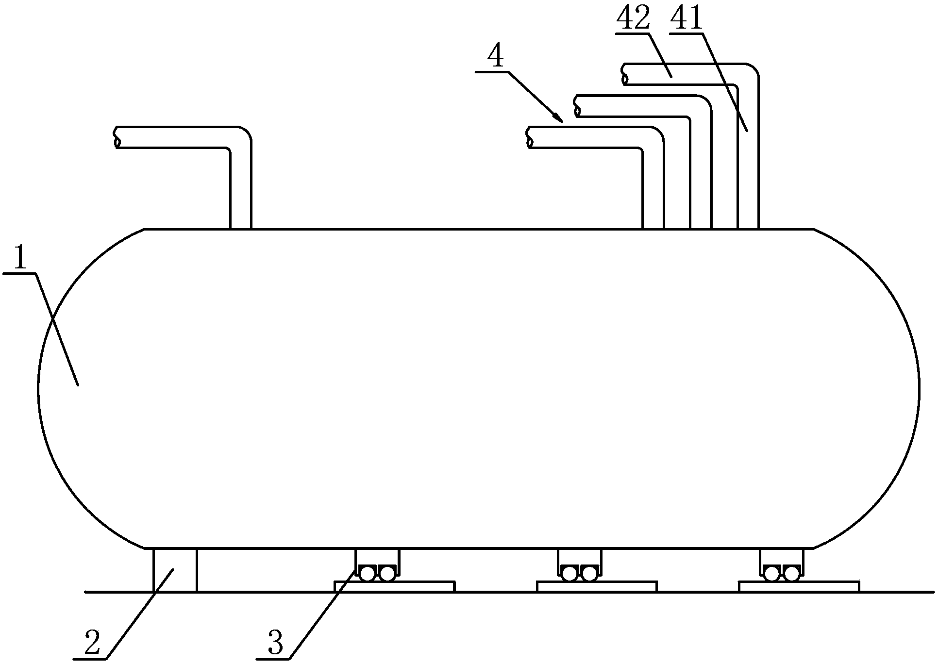 Horizontal tank and its raceway processing method for eliminating thermal stress