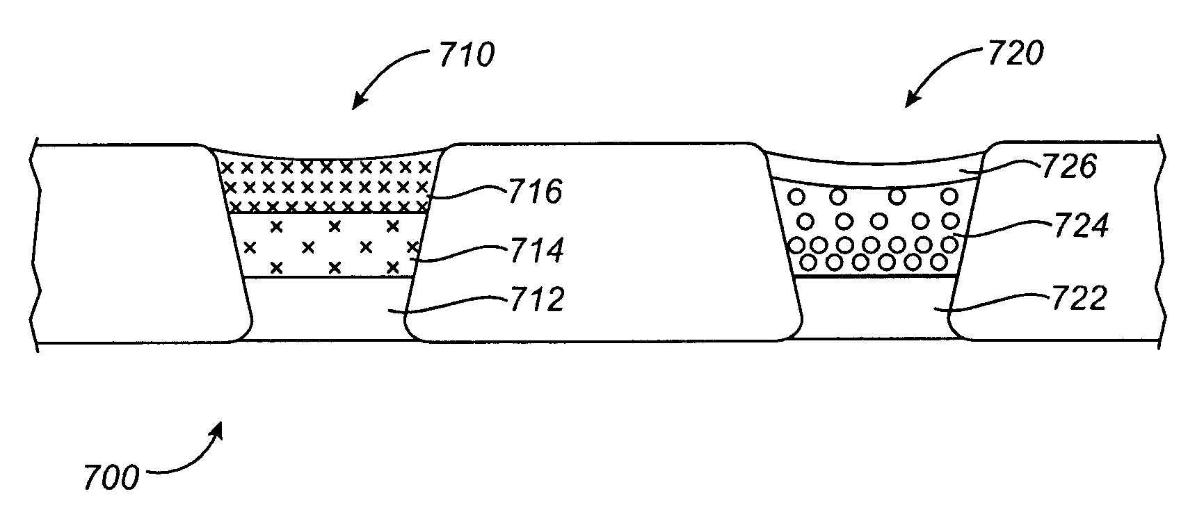 Expandable medical device with openings for delivery of multiple beneficial agents