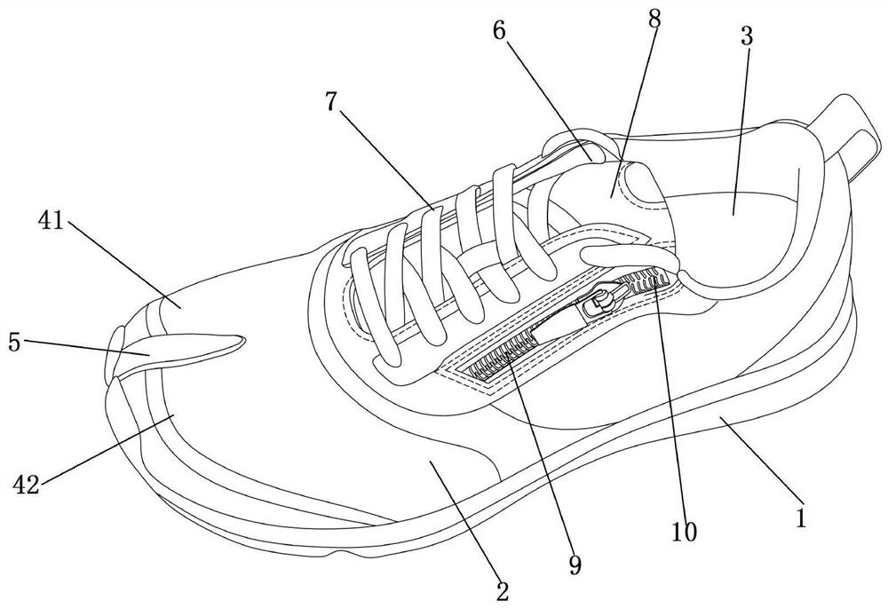 Toe separating shoe for preventing and correcting hallux valgus