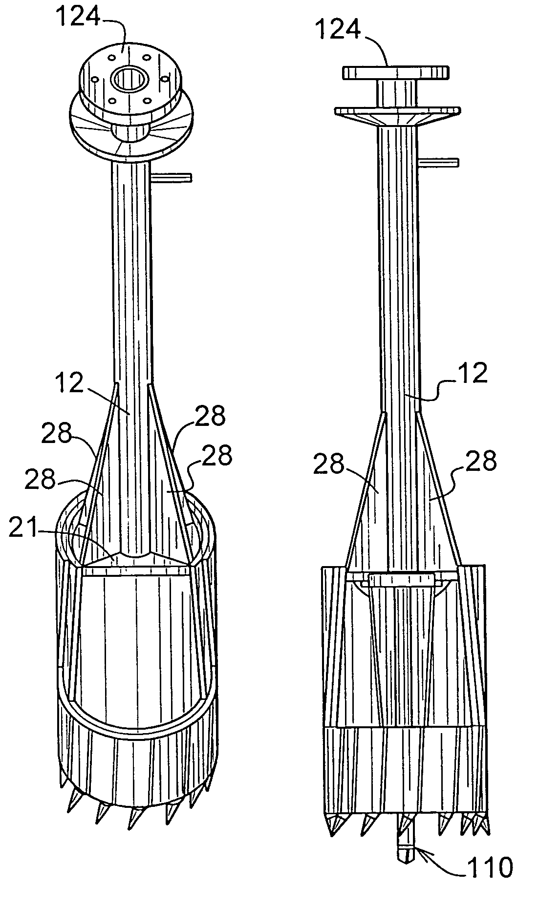 Flightless rock auger for use with pressure drills with quick attachment and method of use