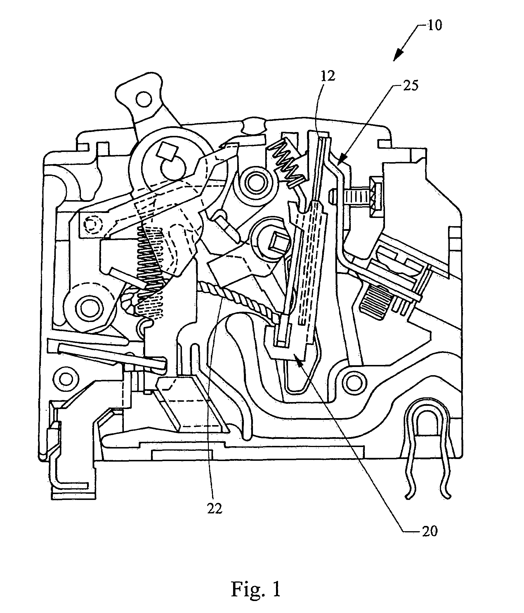 Trip unit having a plurality of stacked bimetal elements