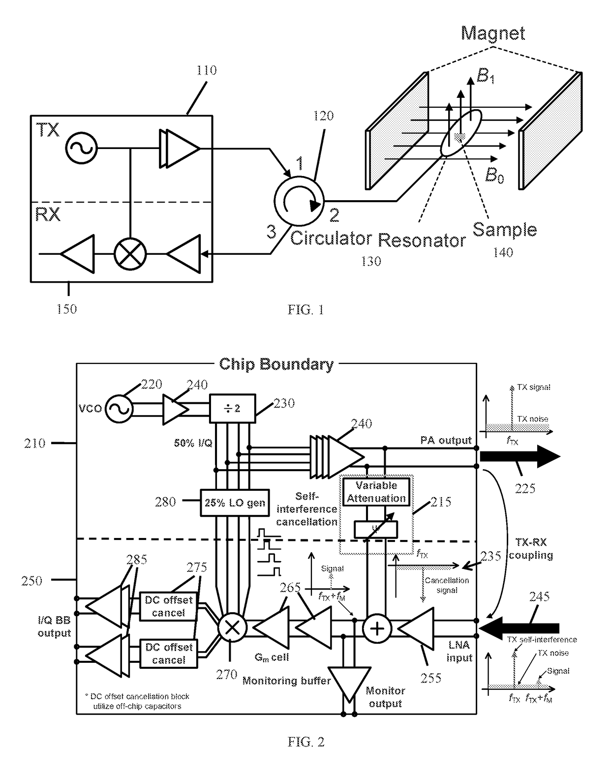 Electron paramagnetic resonance (EPR) systems with active cancellation