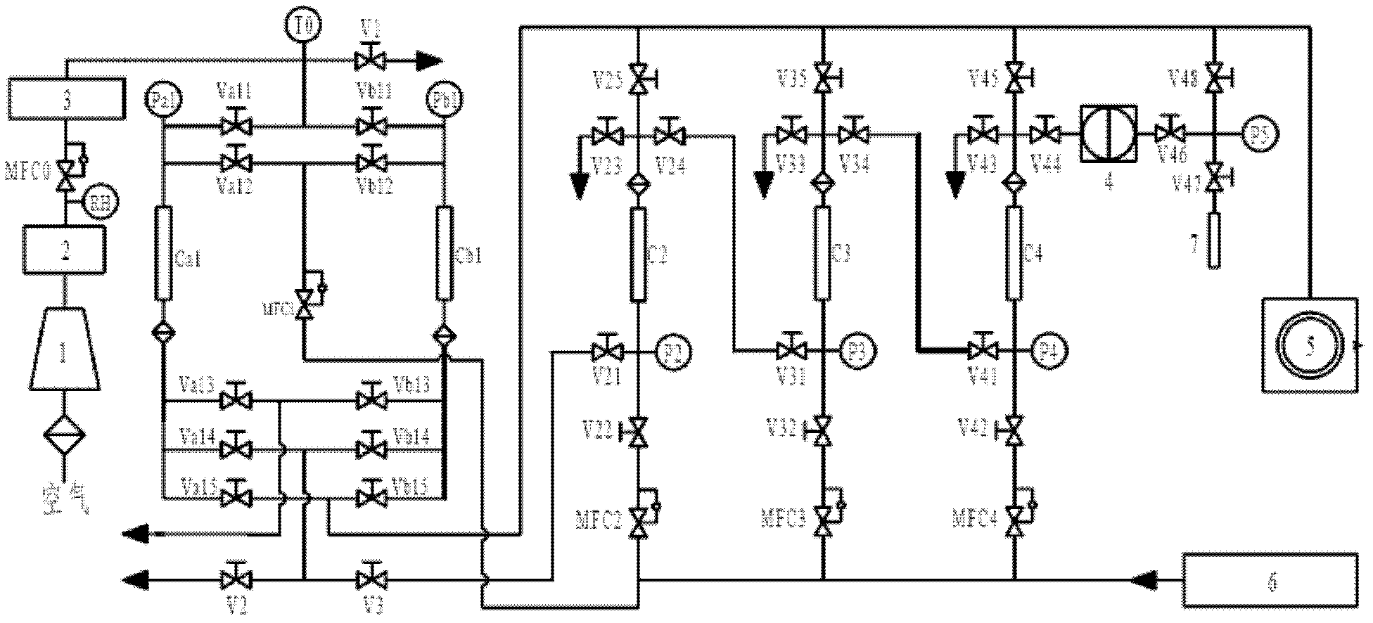 Method and device for enriching and sampling xenon in atmosphere at low temperature