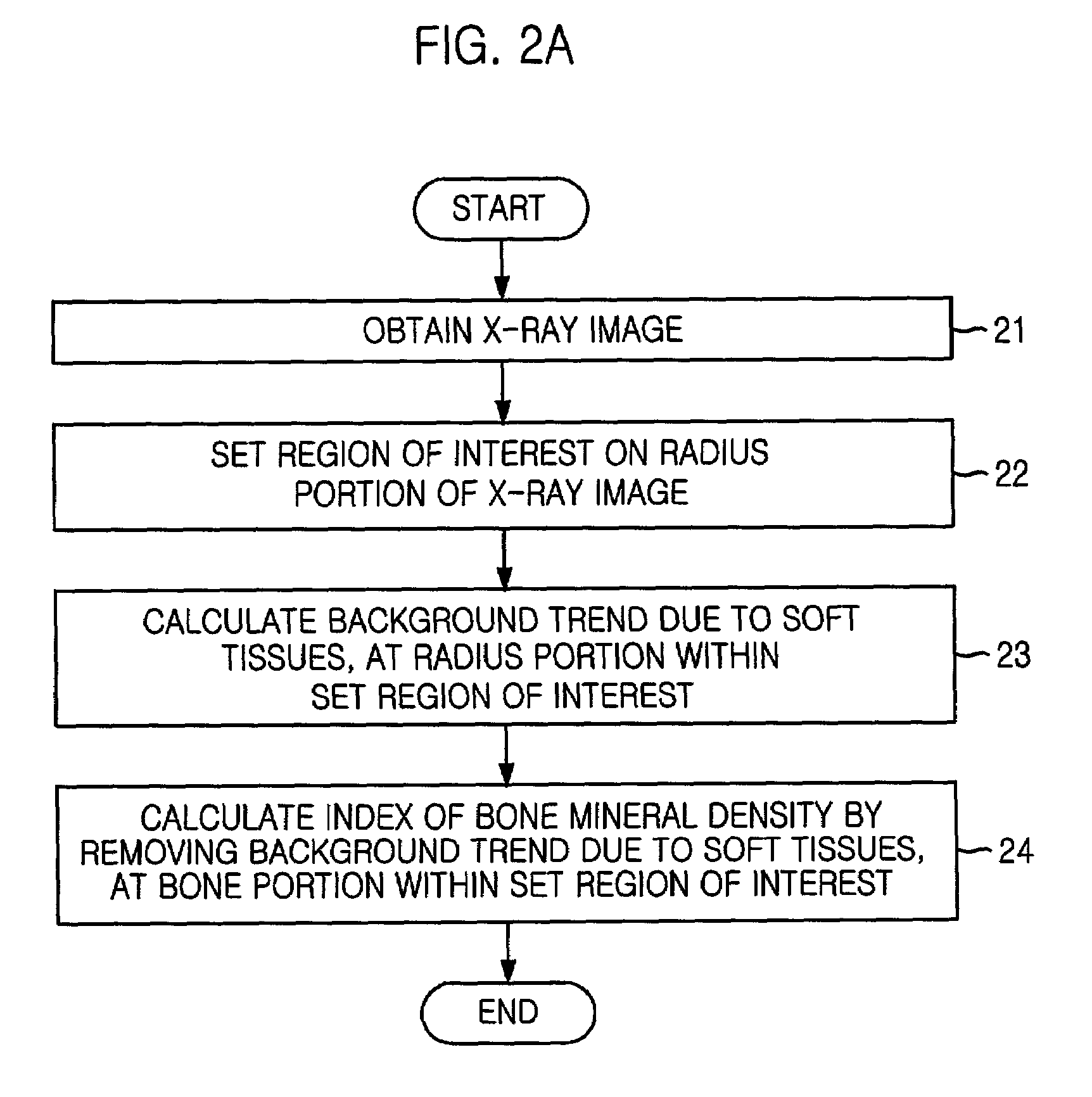 Method for measuring bone mineral density by using X-ray image