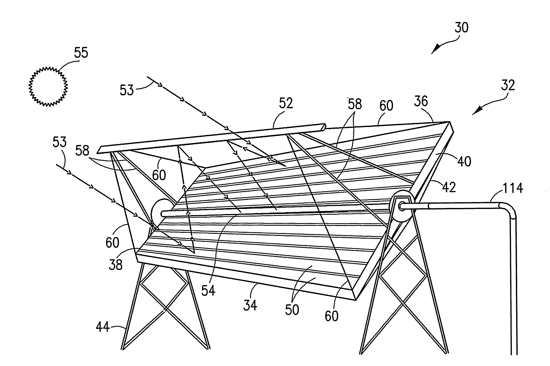 Linear solar energy collection system