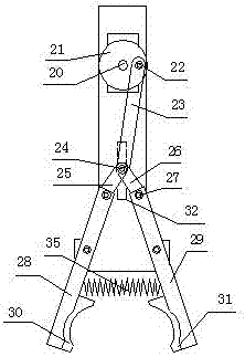 Conveying mechanical hand with controlled rotary arm