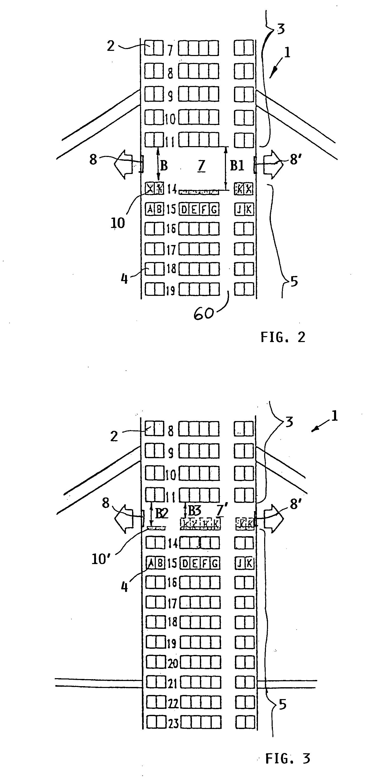 Seating arrangement especially adjoining an emergency exit in an aircraft passenger cabin