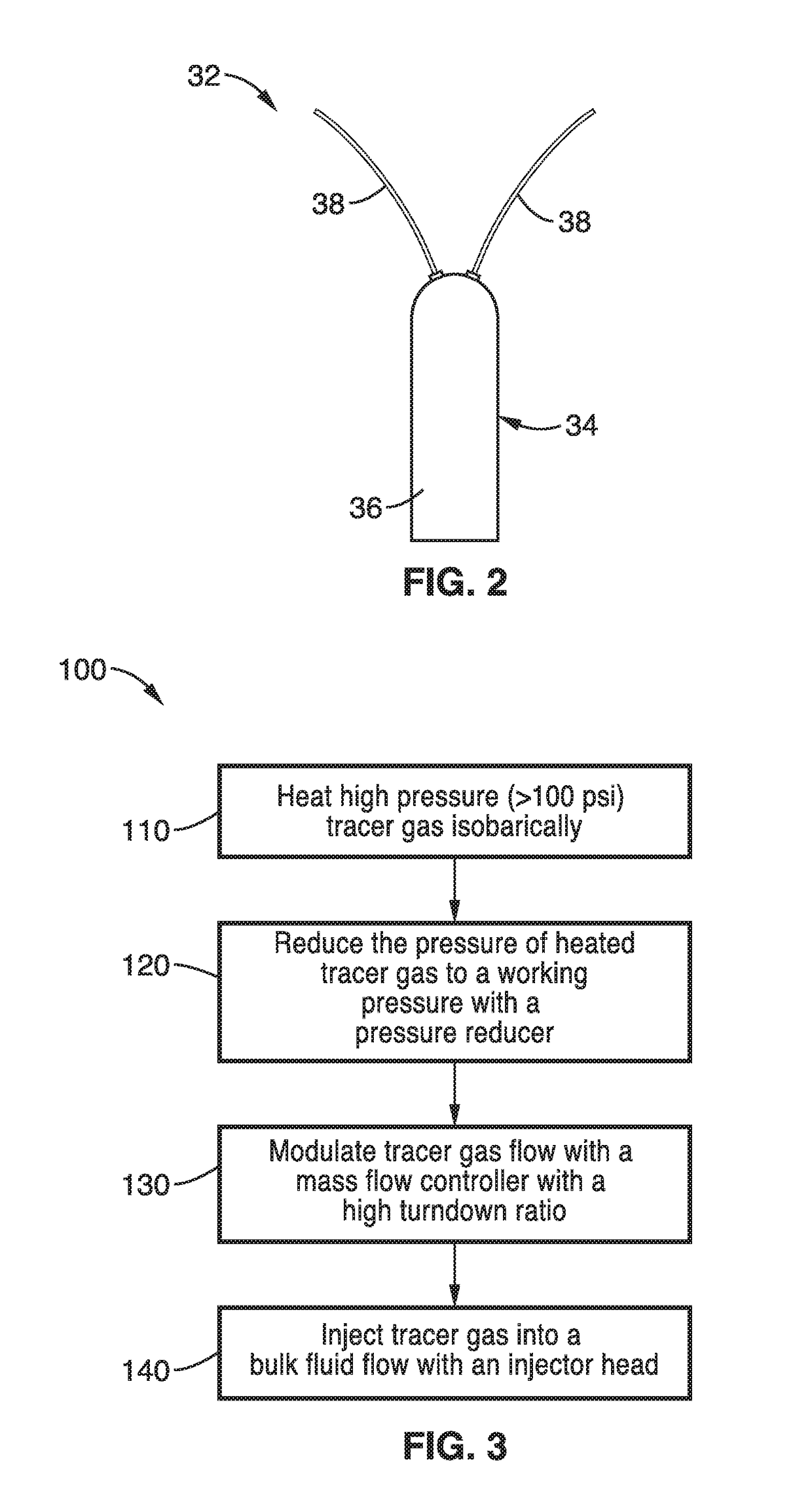 Tracer gas airflow measurement system with high turndown ratio