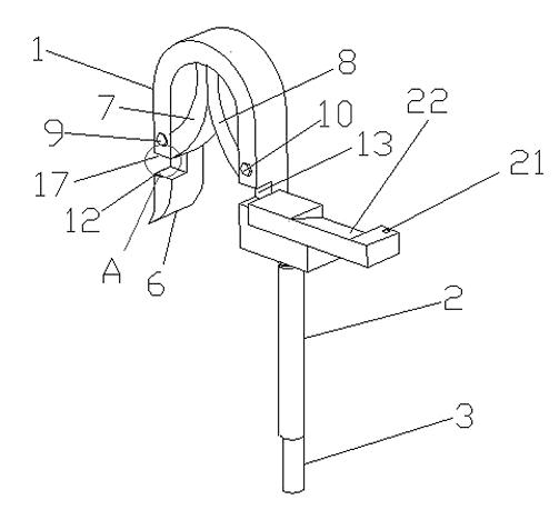 L-shaped baffle block type lead end grounding clamp