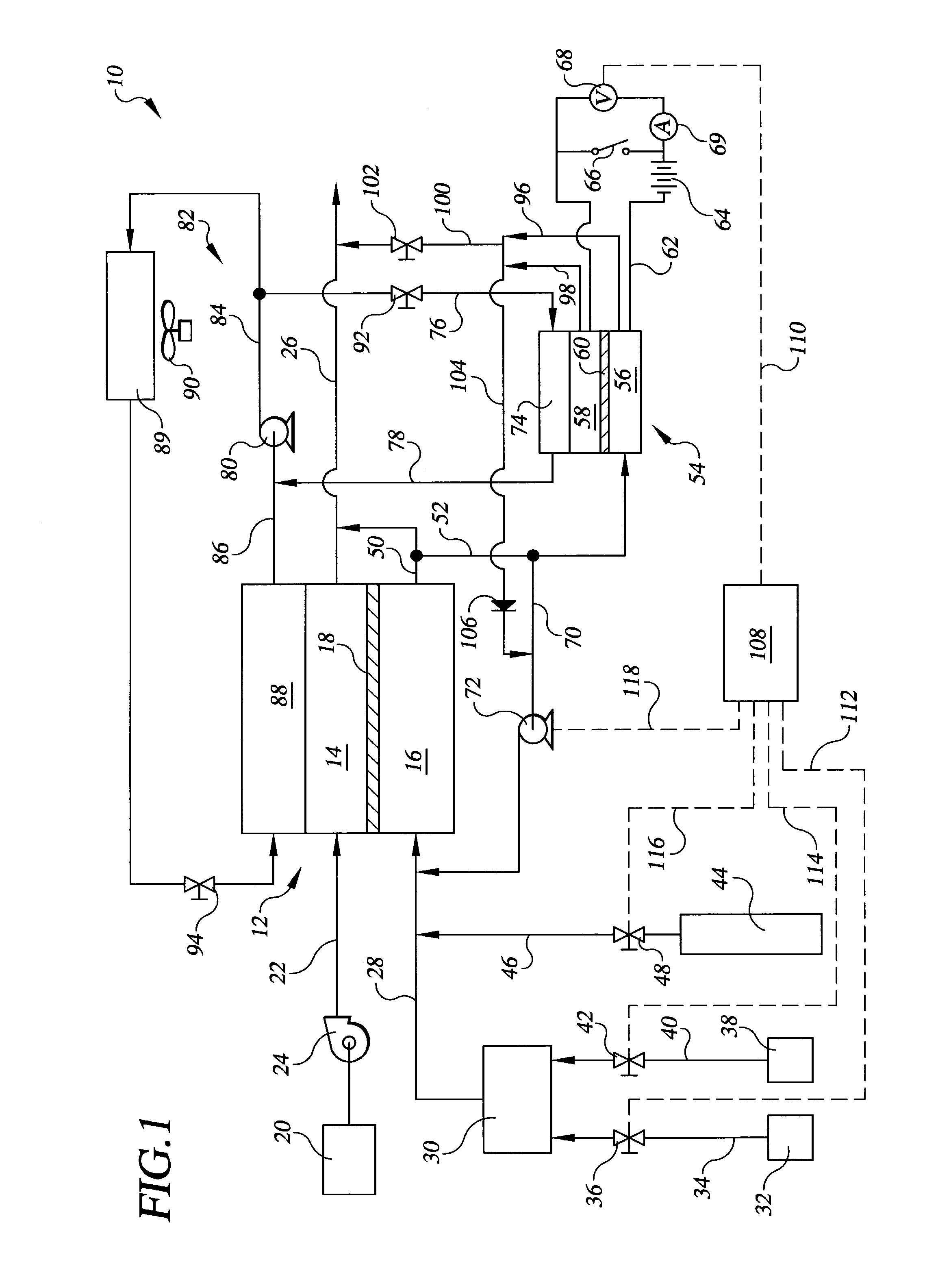 Fuel cell power plant having a fuel concentration sensor cell