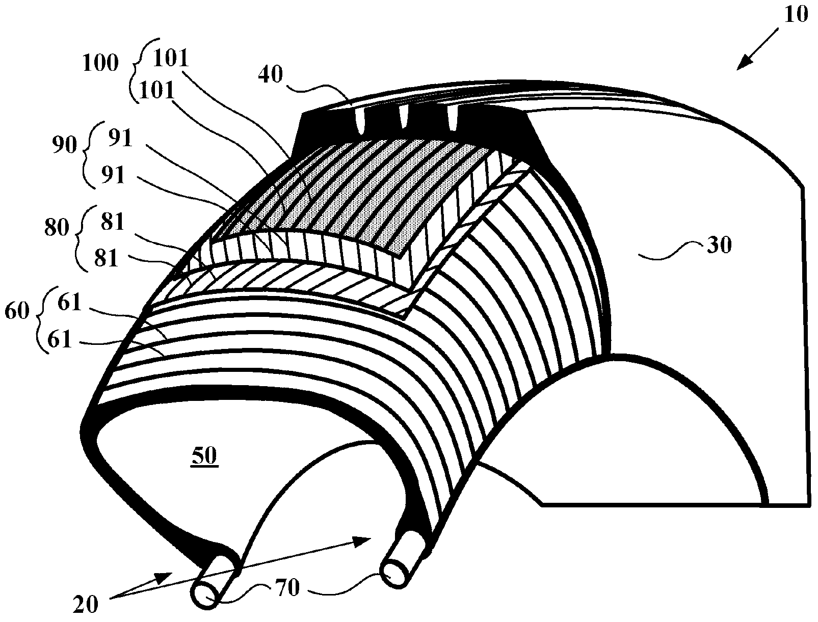 Tyre with improved beads