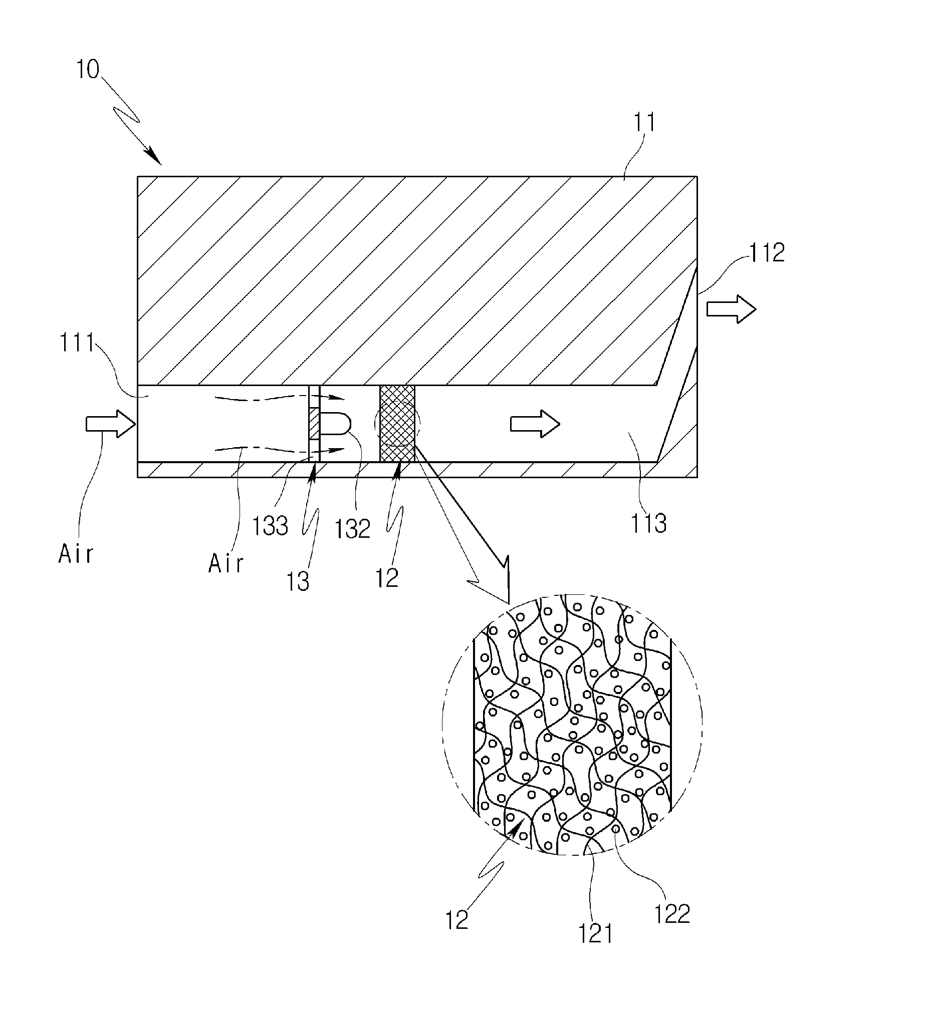 Air purifying apparatus using ultra violet light emitting diode