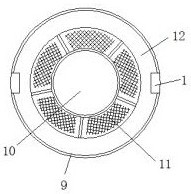 An integrated device for a garden with a garbage can and a flower stand that can be solidly separated