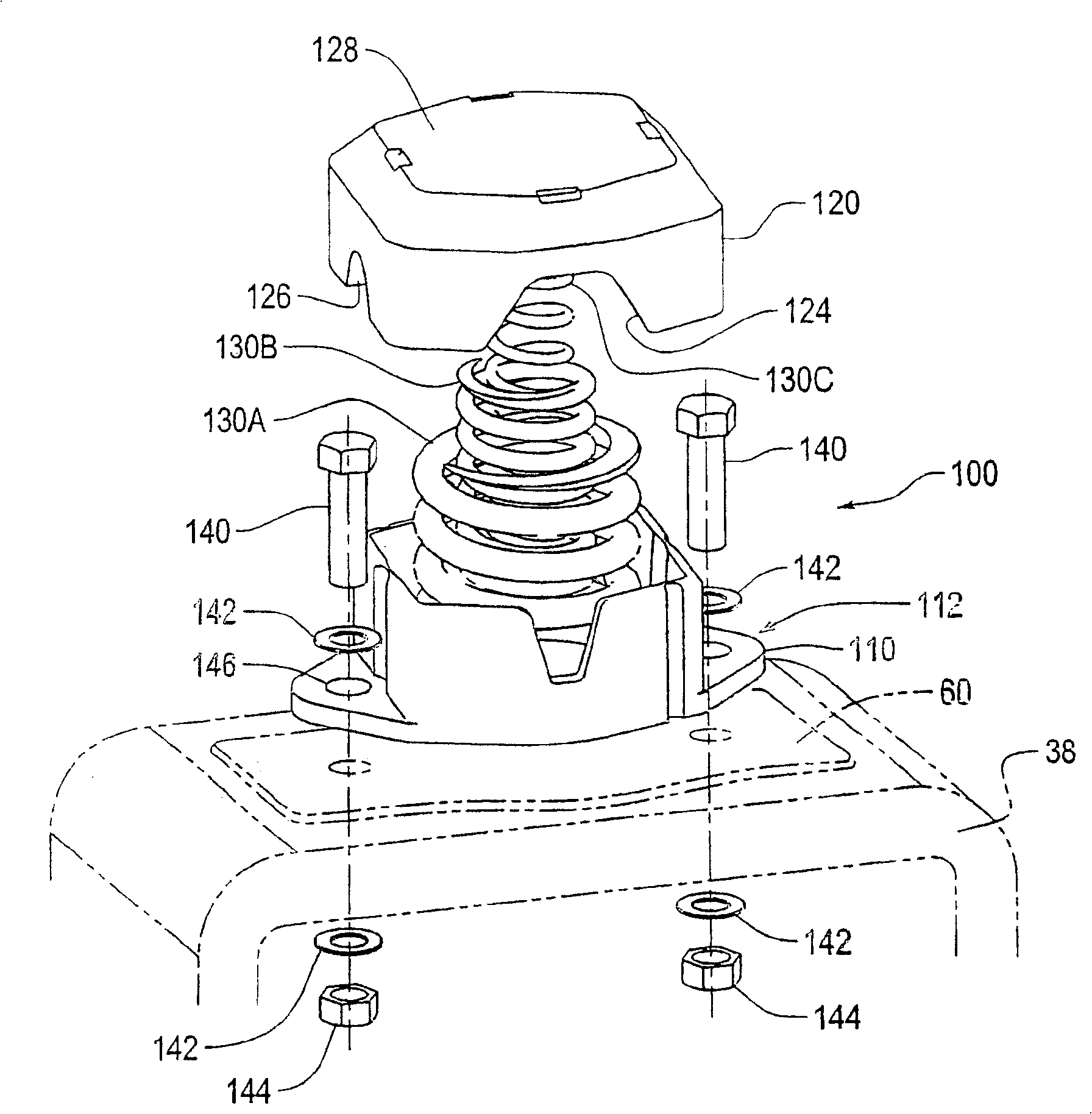 Ride control constant contact side bearing arrangement