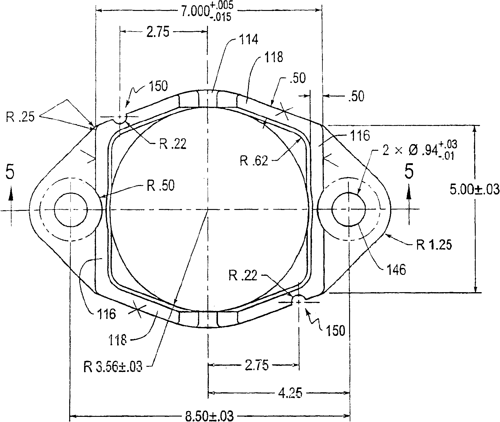 Ride control constant contact side bearing arrangement