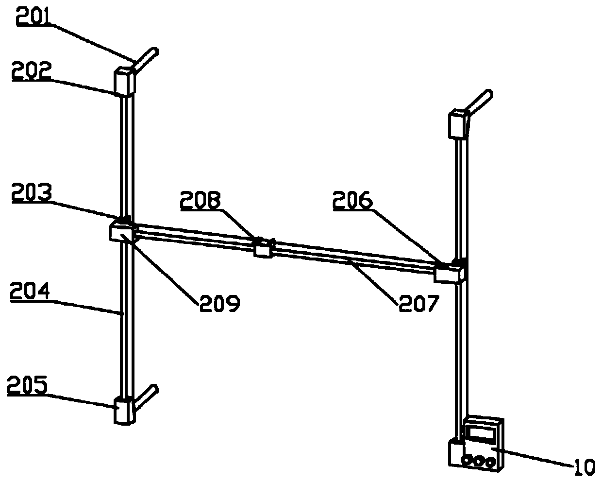 Automatic integrated device for mining, discharging, monitoring and supporting model test