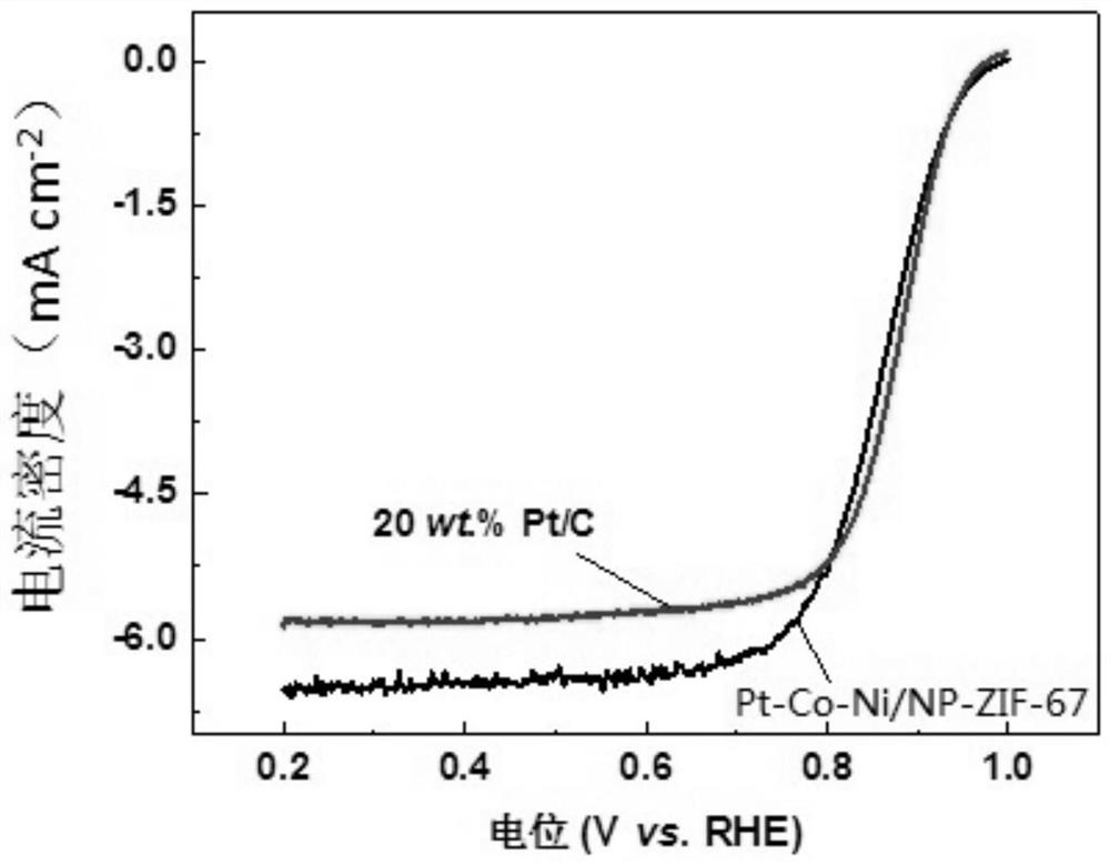 Nitrogen-phosphorus co-doped metal organic framework encapsulated platinum-cobalt-based alloy as well as preparation method and application thereof