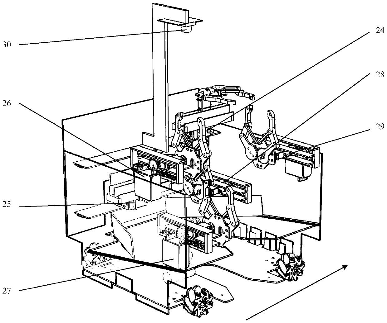 Intelligent trolley set for simulating picking and transferring of fruits