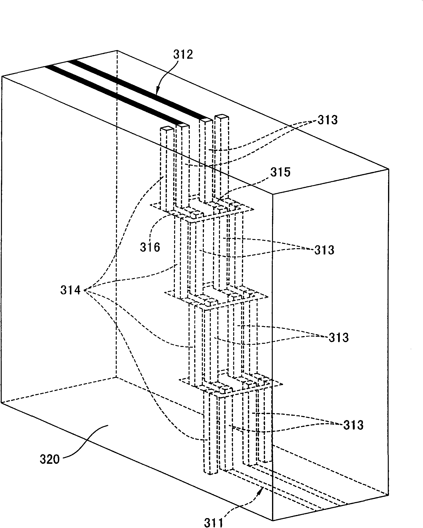 Transmission hole of matched high frequency broadband impedance