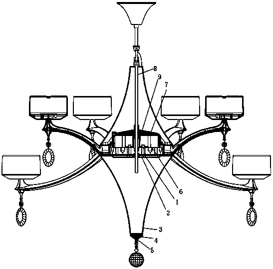 Lighting device for a chandelier