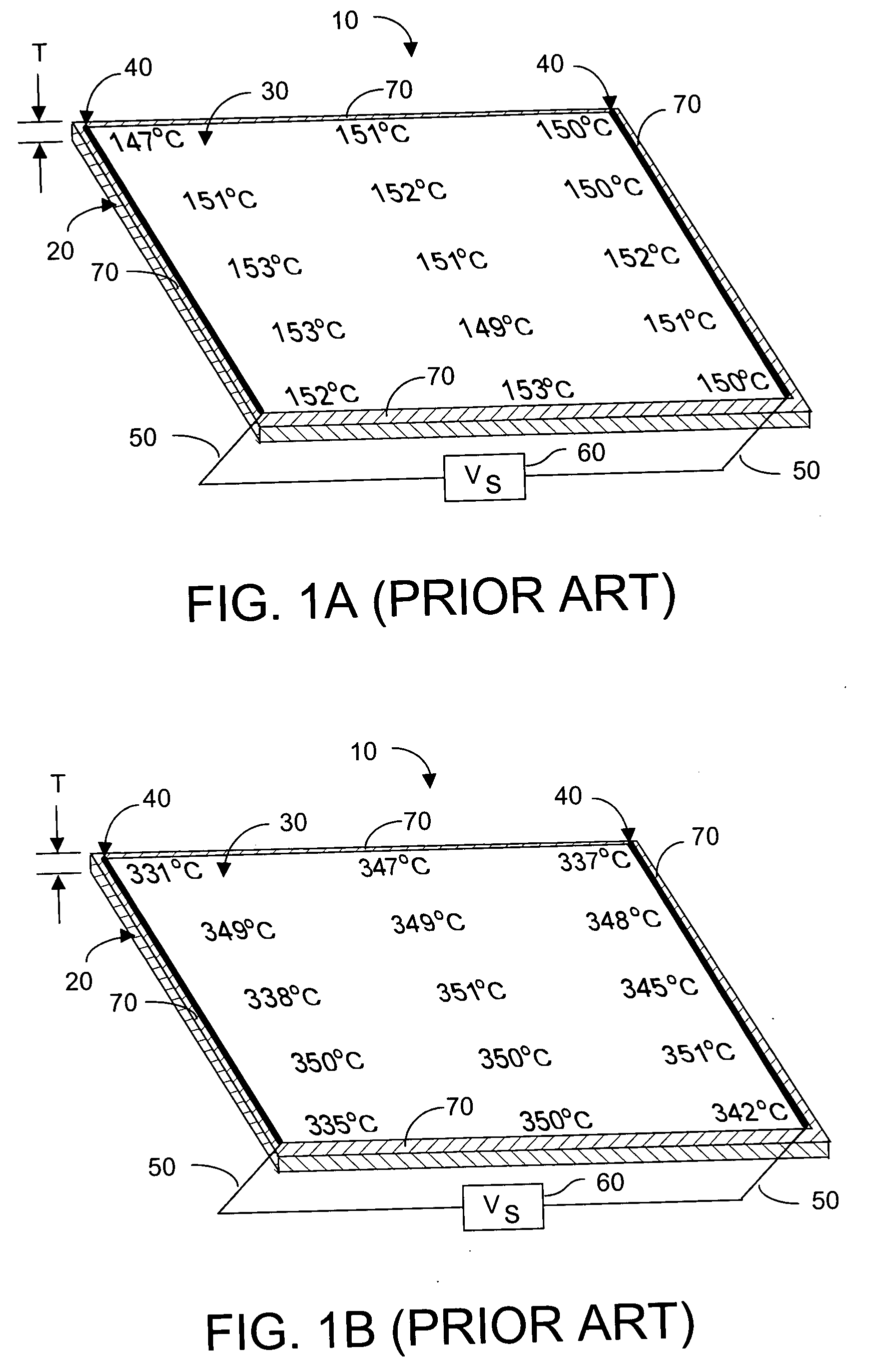 Structure and method to compensate for thermal edge loss in thin film heaters