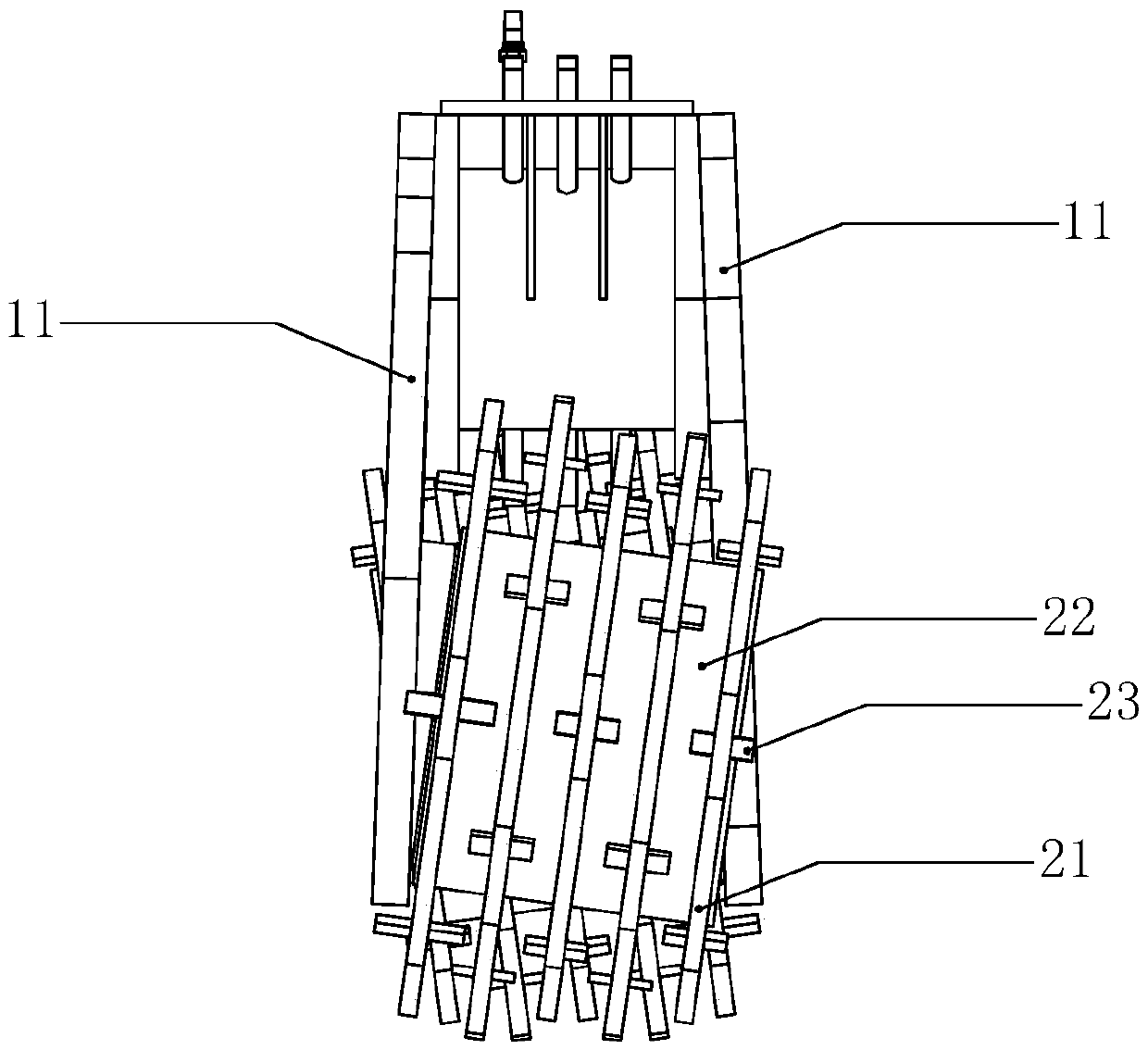 Double-wheel milling power head and double-wheel milling deep stirring machine