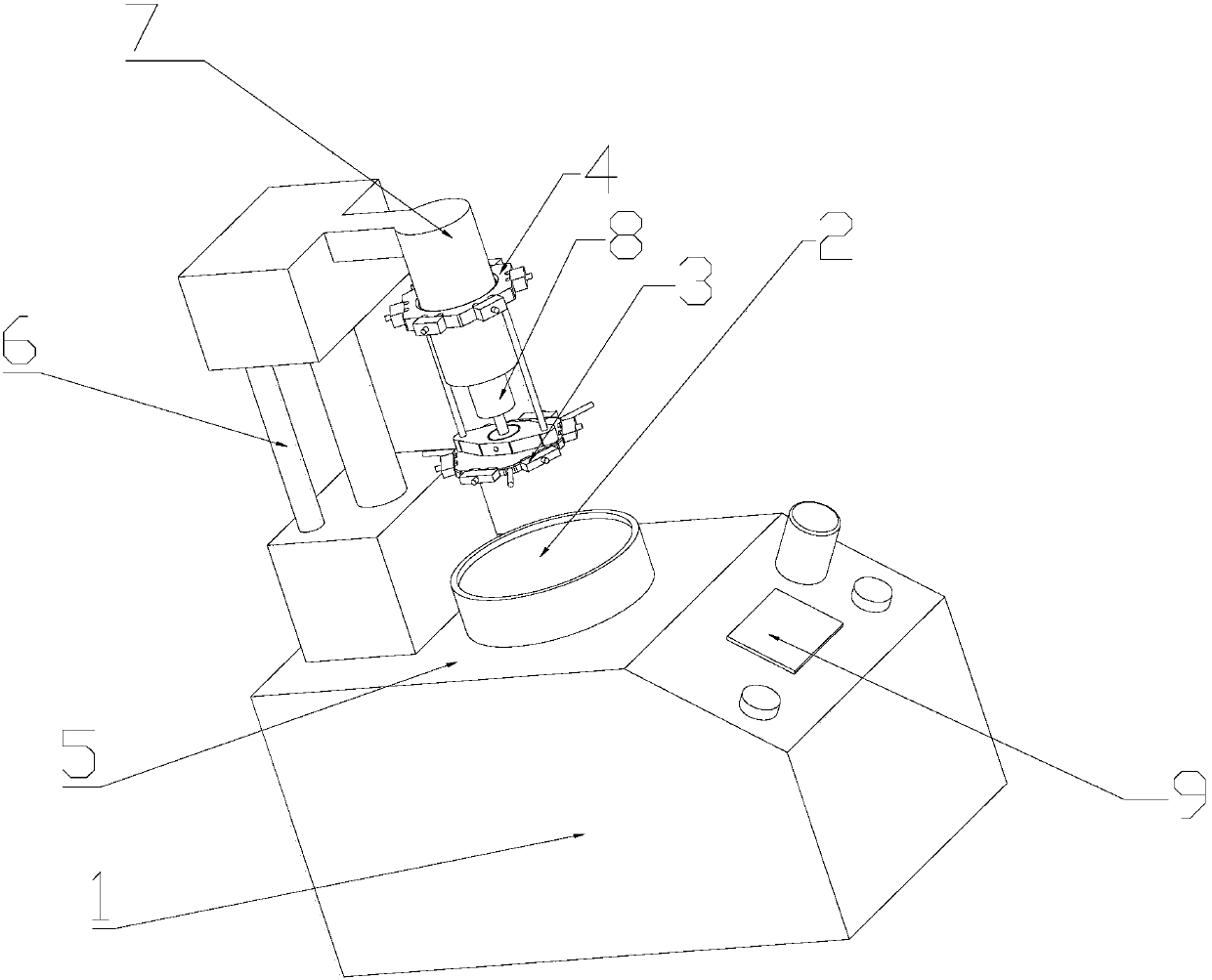 A grinding fixture device suitable for cloud computing multi-core connectors